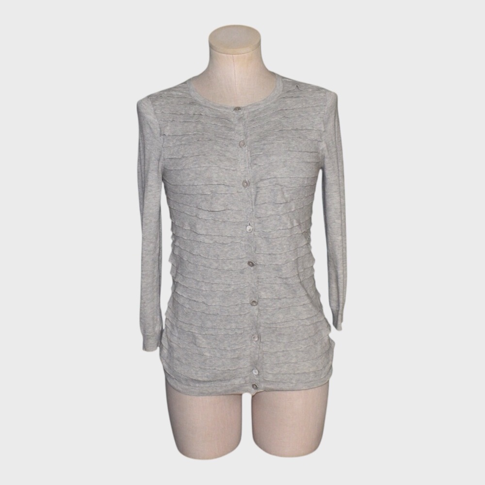 J Crew Lightweight Ruffled San Remo Cardigan